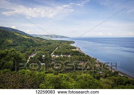 Stock Image - View of the landscape and ocean across Atauro Island; Timor-Leste. Fotosearch