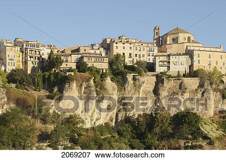 View Of The Old Buildings In The Old Part Of The City; Cuenca Castile-La Mancha Spain View Large Photo Image Stock Photo - View Of The Old Buildings In The Old Part Of The City; Cuenca Castile-La Mancha Spain. Fotosearch