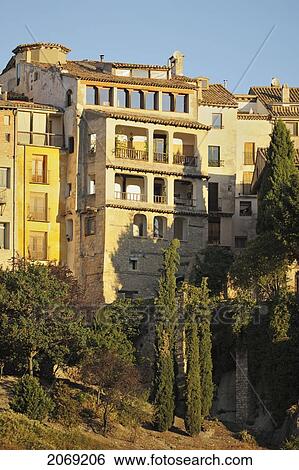 View Of The Old Buildings In The Old Part Of The City; Cuenca Castile-La Mancha Spain View Large Photo Image Stock Photograph - View Of The Old Buildings In The Old Part Of The City; Cuenca Castile-La Mancha Spain. Fotosearch