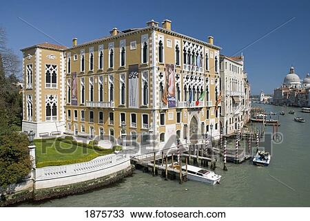 Stock Image - View Of The Palazzo Franchetti From The Academia Bridge; Venice, Italy. Fotosearch
