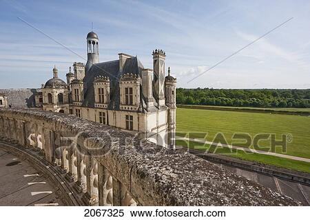 View Of The Park From The Terrace Of The Chateau De Chambord, France View Large Photo Image Stock Photography - View Of The Park From The Terrace Of The Chateau De Chambord, France. Fotosearch