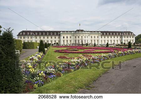 Stock Photo - View Of The Upper Grounds Of Ludwigsburg Palace And Baroque Gardens; Ludwigsburg Baden-Wurttemberg Germany. Fotosearch