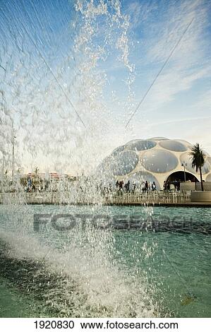 Stock Image - View of thematic square, Zaragoza, Aragon, Spain. Fotosearch
