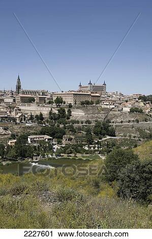 Stock Image - View Of Toledo With The Alcazar And Cathedral, Unesco World Heritage Site And Spains Old Capital, Spain, Europe, Eu. Fotosearch