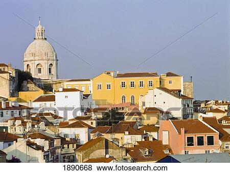 Stock Photo - View Of Town Of Alfama. Fotosearch