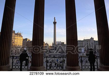 View of Trafalgar Square from the National Gallery; London, England View Large Photo Image Stock Photo - View of Trafalgar Square from the National Gallery; London, England. Fotosearch