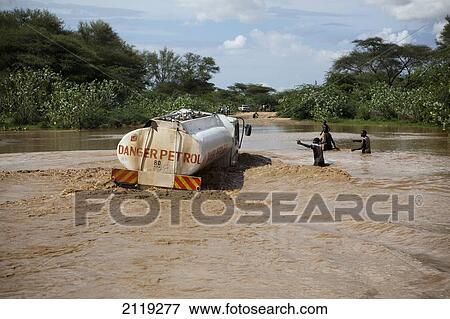 View of truck crossing river; Kenya View Large Photo Image Stock Photo - View of truck crossing river; Kenya. Fotosearch