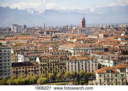 Stock Photo - View Of Turin With Cappuccini Mountain, Piemonte, Italy. Fotosearch