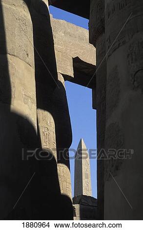 View Of Tuthmosis I Obelisk From The Great Hypostyle Hall View Large Photo Image Picture - View Of Tuthmosis I Obelisk From The Great Hypostyle Hall. Fotosearch
