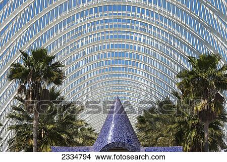 View Of Umbracle, Sculpture And Palm Trees In Ciudad De Las Artes Y Las Ciencias (City Of Arts And Sciences); Valencia, Spain View Large Photo Image Picture - View Of Umbracle, Sculpture And Palm Trees In Ciudad De Las Artes Y Las Ciencias (City Of Arts And Sciences); Valencia, Spain. Fotosearch