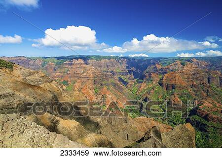View of Waimea Canyon State Park; Kauai, Hawaii, United States of America View Large Photo Image Stock Photo - View of Waimea Canyon State Park; Kauai, Hawaii, United States of America. Fotosearch