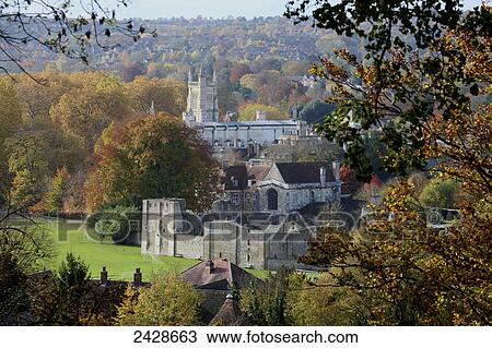 View of Winchester College and the ruins of Wolvesey Castle from St. Gile's Hill; Winchester, Hampshire, England View Large Photo Image Stock Image - View of Winchester College and the ruins of Wolvesey Castle from St. Gile's Hill; Winchester, Hampshire, England. Fotosearch