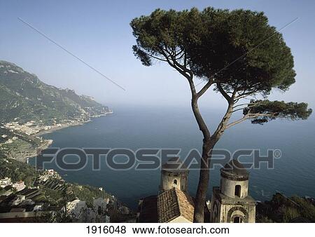 Stock Photo - View Out Across Sea From Ravello. Fotosearch