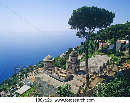 Stock Photography - View Out Across The Sea, Along The Coastline From Villa Rufolo. Fotosearch
