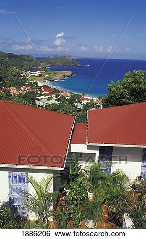 View Over Houses Towards Ocean, High Angle View View Large Photo Image Stock Photograph - View Over Houses Towards Ocean, High Angle View. Fotosearch
