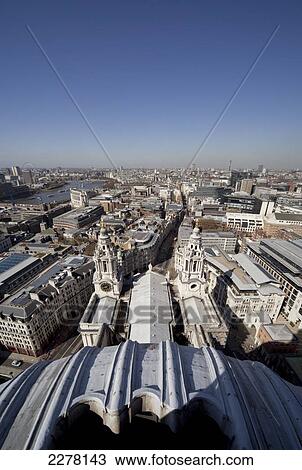 View over London from the roof of St Paul's Cathedral; London, England View Large Photo Image Stock Image - View over London from the roof of St Paul's Cathedral; London, England. Fotosearch