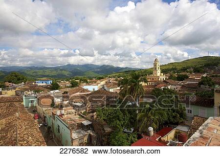 Stock Image - View over old town; Trinidad, Cuba. Fotosearch
