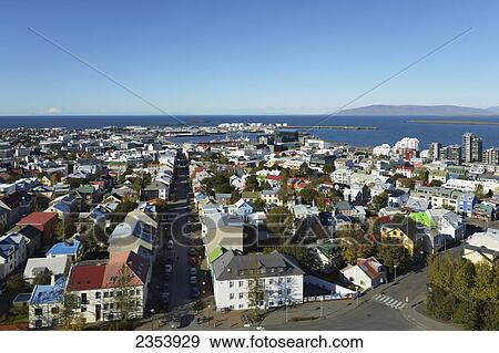 View Over Reykjavik To The West; Reykjavik, Gullbringusysla, Iceland View Large Photo Image Stock Photo - View Over Reykjavik To The West; Reykjavik, Gullbringusysla, Iceland. Fotosearch