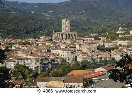 Stock Photograph - View Over Town With Cathedral. Fotosearch