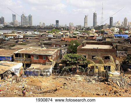 Picture - View over Worli, a fishing village and urban slum., Mumbai/Bombay.. Fotosearch