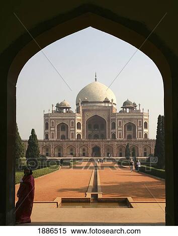 Stock Photography - View Through Archway To Humayuns Tomb. Fotosearch