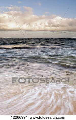 Picture - View to the ocean from Coconut Beach; Kapaa, Kauai, Hawaii, United States of America. Fotosearch