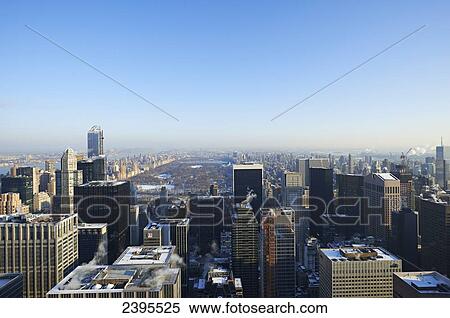 Stock Photography - View towards central park from Top of the Rock, Rockefeller Centre; New York City, New York, United States of America. Fotosearch