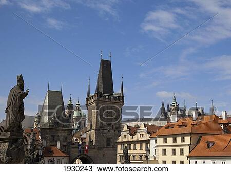 View towards the Mala Strana District across The Charles Bridge, Prague Czech Republic, Europe View Large Photo Image Stock Image - View towards the Mala Strana District across The Charles Bridge, Prague Czech Republic, Europe. Fotosearch