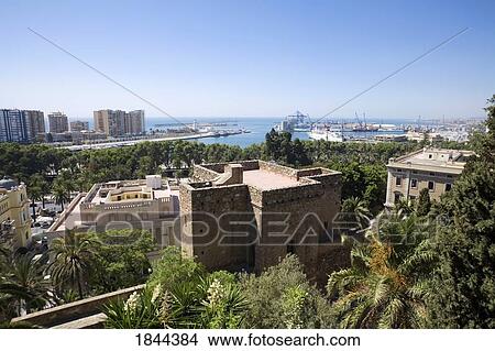 View Towards The Port From The Alcazaba Fortification; Malaga, Costa Del Sol, Malaga Province, Spain View Large Photo Image Picture - View Towards The Port From The Alcazaba Fortification; Malaga, Costa Del Sol, Malaga Province, Spain. Fotosearch