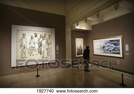 Viewing Art At A Museum, Shanghai Art Museum, Shanghai, China View Large Photo Image Stock Image - Viewing Art At A Museum, Shanghai Art Museum, Shanghai, China. Fotosearch