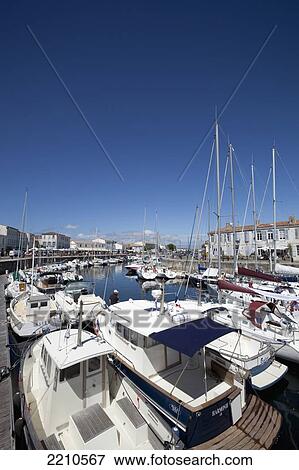 Stock Photo - Views around marina and Harbour town of St Martin de Re, Ile De Re, France. Fotosearch