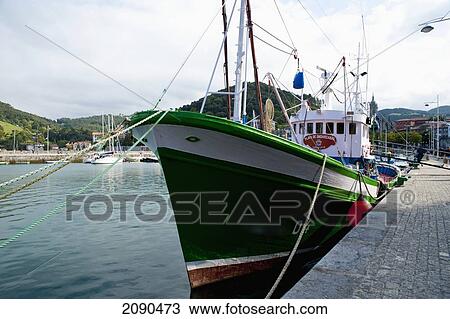Stock Image - Views Of Harbor, Lekeitio, Basque Country, Spain. Fotosearch