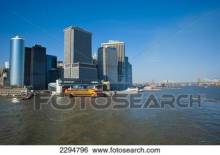 Views Of Manhattan From The Staten Island Ferry, New York, Usa View Large Photo Image Stock Photograph - Views Of Manhattan From The Staten Island Ferry, New York, Usa. Fotosearch