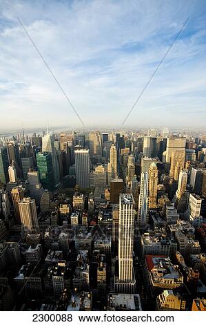 Stock Photo - Views Of Manhattan From The Top Of The Empire State Building, New York, Usa. Fotosearch