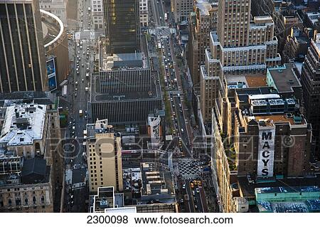 Views Of Manhattan From The Top Of The Empire State Building, New York, Usa View Large Photo Image Stock Photo - Views Of Manhattan From The Top Of The Empire State Building, New York, Usa. Fotosearch