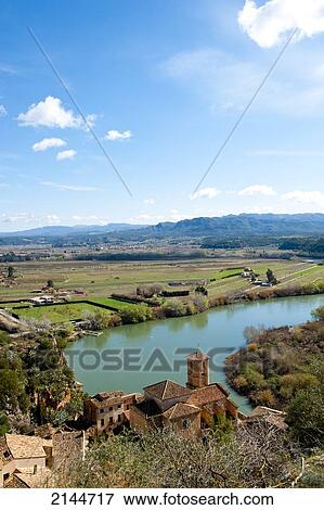 Views Of Miravet And Ebro River From The Castle, Miravet, Tarragona, Spain View Large Photo Image Stock Photo - Views Of Miravet And Ebro River From The Castle, Miravet, Tarragona, Spain. Fotosearch