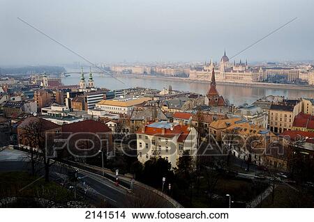 Views Of The City From The Castle District, Budapest, Hungary View Large Photo Image Picture - Views Of The City From The Castle District, Budapest, Hungary. Fotosearch