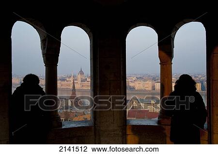 Stock Image - Views Of The City From The Castle District, Budapest, Hungary. Fotosearch