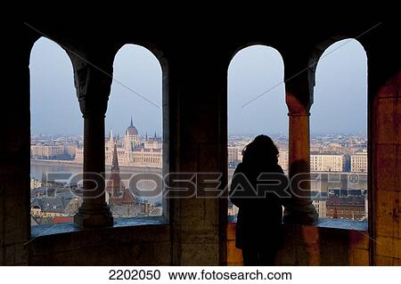 Stock Image - Views Of The City From The Castle District, Budapest, Hungary. Fotosearch