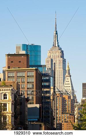 Views Of The Empire State Building From Bowery; Manhattan, New York, Usa View Large Photo Image Stock Image - Views Of The Empire State Building From Bowery; Manhattan, New York, Usa. Fotosearch