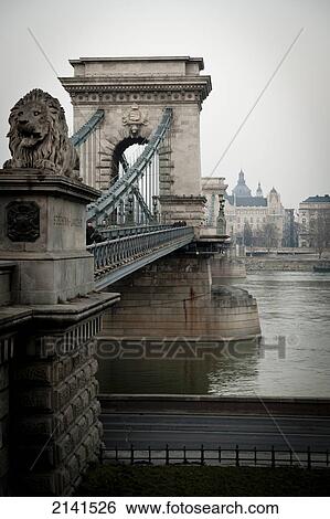 Stock Photograph - Views Of The Hngarian Parliament And The Chain Bridge From The Castle District, Budapest, Hungary. Fotosearch