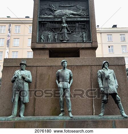 Stock Image - Viking Statue At Torgallmenningen The Bergen Town Square; Bergen Norway. Fotosearch