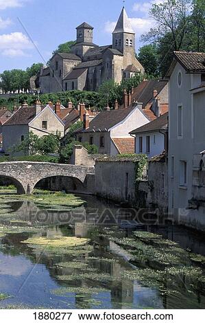 Stock Photo - Village Buildings Along The Seine. Fotosearch