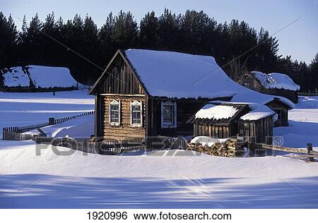 Village Houses In Snow; Tomsk, Siberia, Russia View Large Photo Image Stock Photograph - Village Houses In Snow; Tomsk, Siberia, Russia. Fotosearch