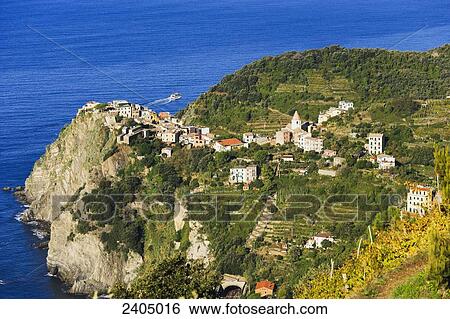 Village of Corniglia, Cinque Terre; Corniglia, Liguria, Italy View Large Photo Image Stock Photograph - Village of Corniglia, Cinque Terre; Corniglia, Liguria, Italy. Fotosearch