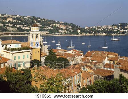 Stock Photography - Ville Franche Town And Harbour. Fotosearch