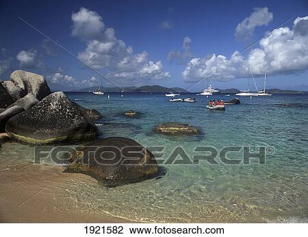 Stock Image - Virgin Gorda Yachts At The Baths.. Fotosearch