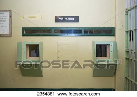 Stock Image - Visitation Room In Alcatraz Prison On Alcatraz Island; San Francisco, California, Usa. Fotosearch