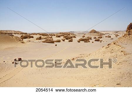 Picture - Visitor's Path In Wadi Al-Hitan (Whale Valley), El Fayoum, Egypt. Fotosearch