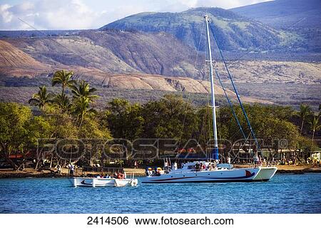 Vistors leave sailing vessel Seasmoke after a cruise; Anaeho'omalu Bay, Island of Hawaii, Hawaii, United States of America View Large Photo Image Stock Photograph - Vistors leave sailing vessel Seasmoke after a cruise; Anaeho'omalu Bay, Island of Hawaii, Hawaii, United States of America. Fotosearch
